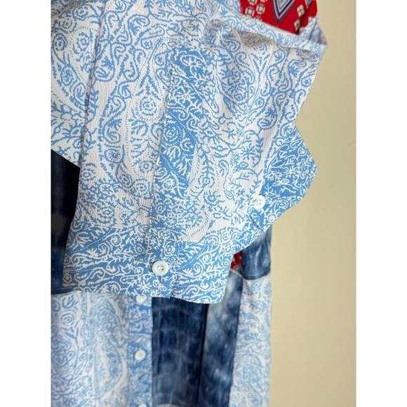 Calessa Women’s Button Up Long Sleeve Tunic Blouse Patchwork Plus size 2X - Picture 3 of 8